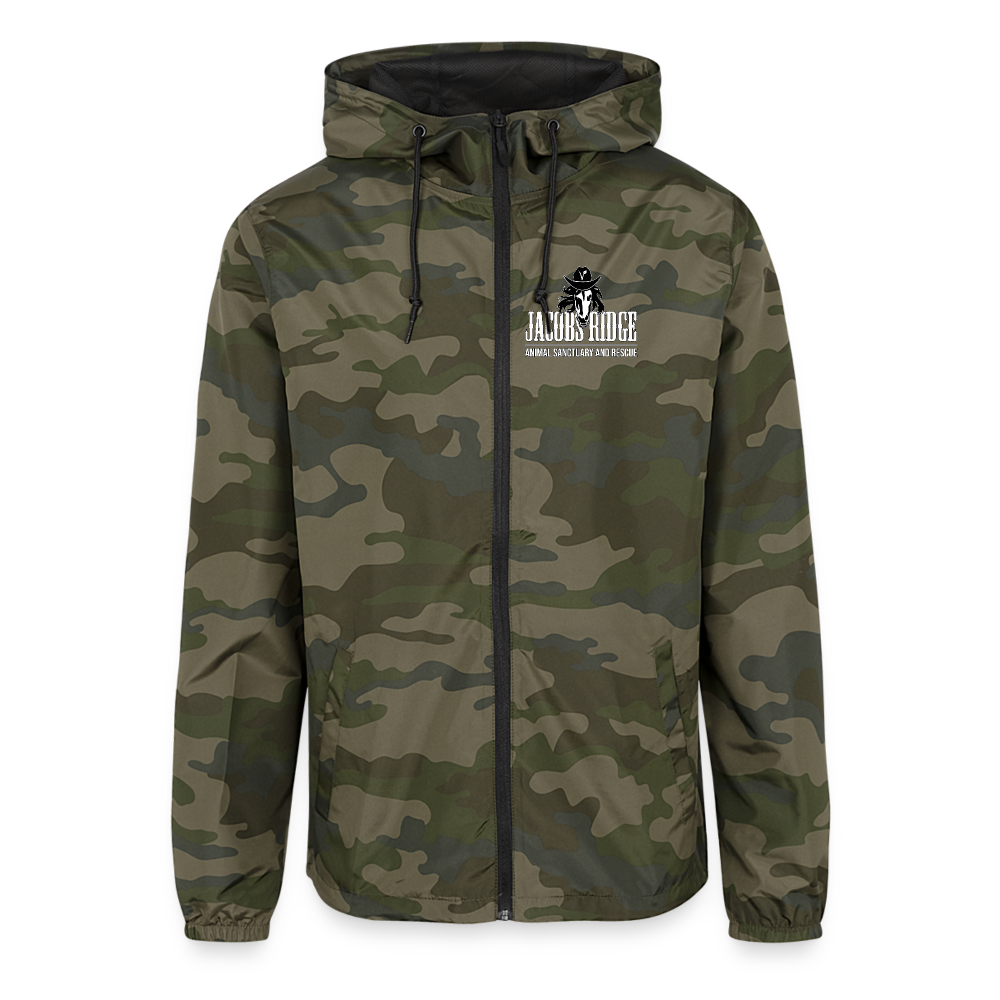 Unisex Lightweight Windbreaker Jacket - green camo