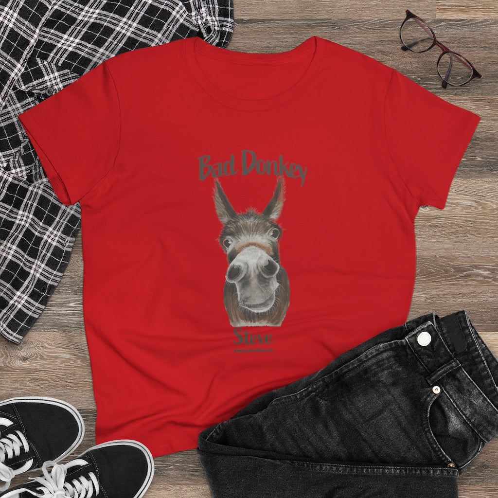 USA BAD DONKEY Women's Heavy Cotton Tee