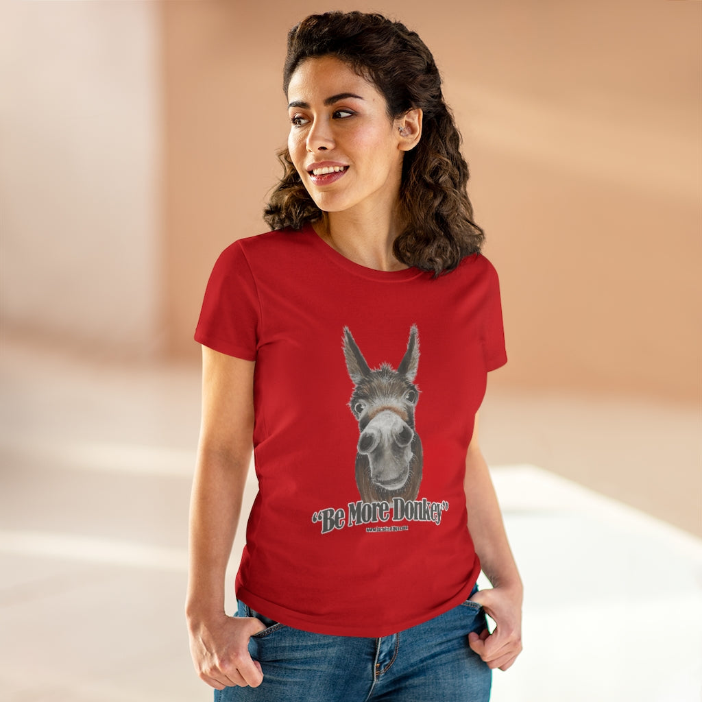 USA BE MORE DONKEY Women's Heavy Cotton Tee